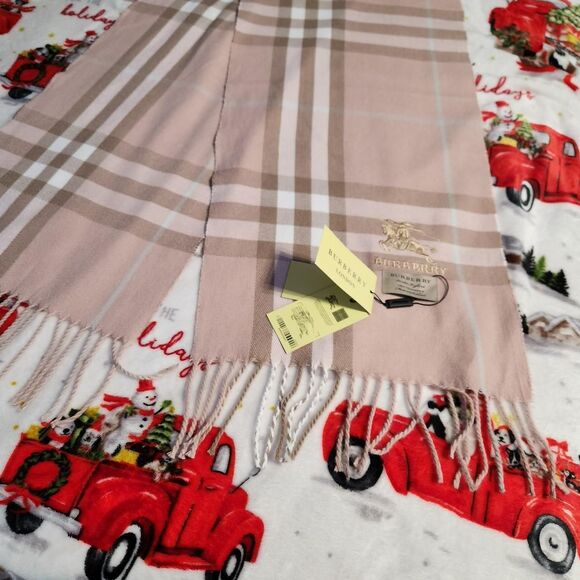 Pink Burberry Cashmere Scarf - Picture 5 of 6